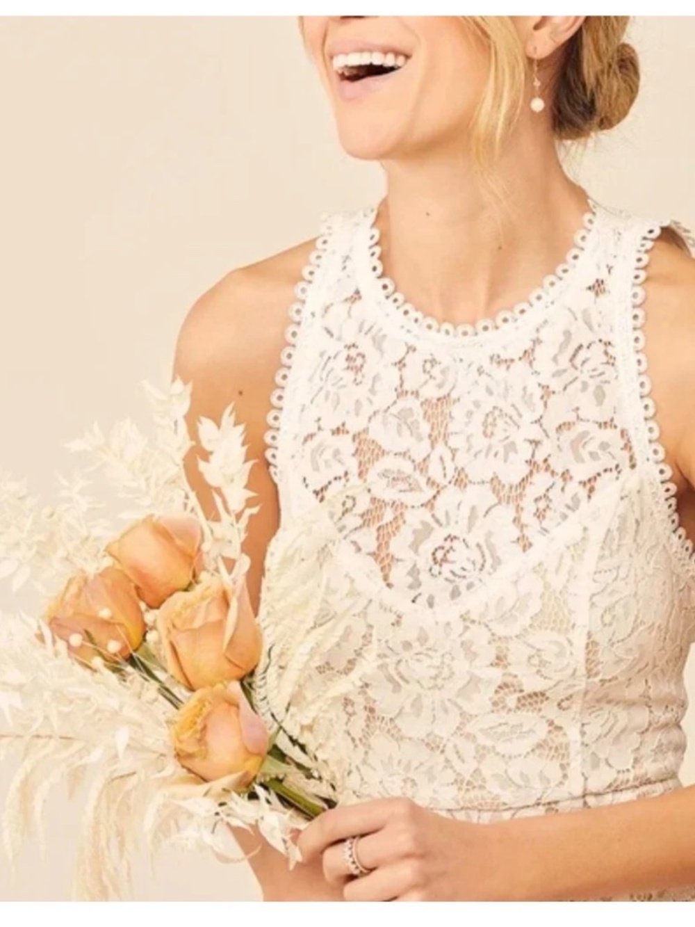 NWT Lulus Love Everlasting White Floral Lace Mermaid Maxi Dress - Picture 3 of 9